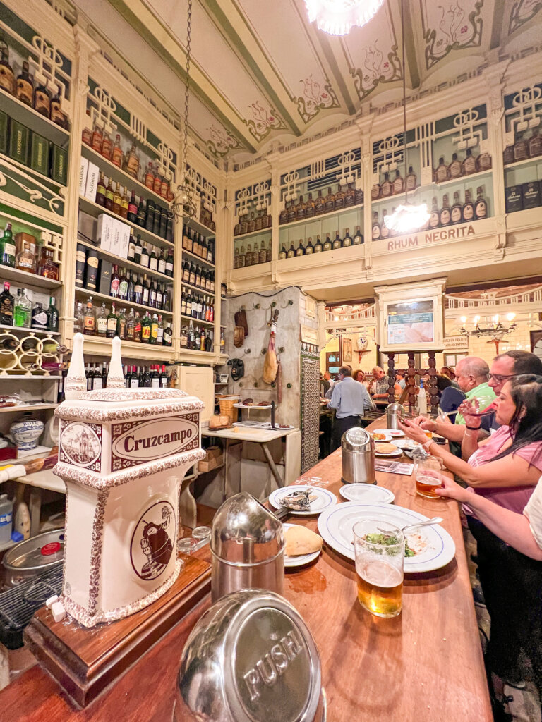 View down the bar at El Rinconcillo tapas bar - 10 things to do in Seville